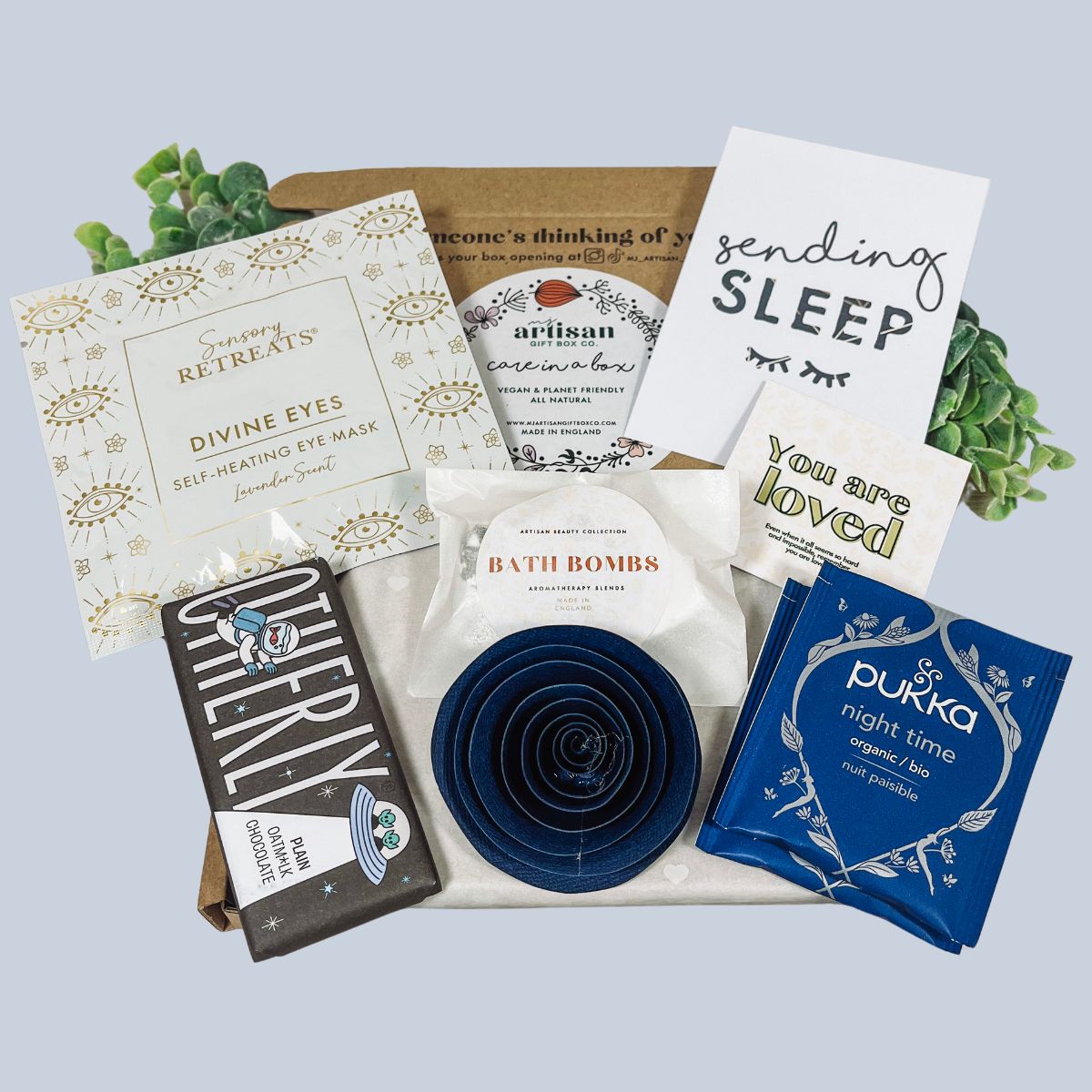 Letterbox gift | mini Care package | Spa night blue image 2