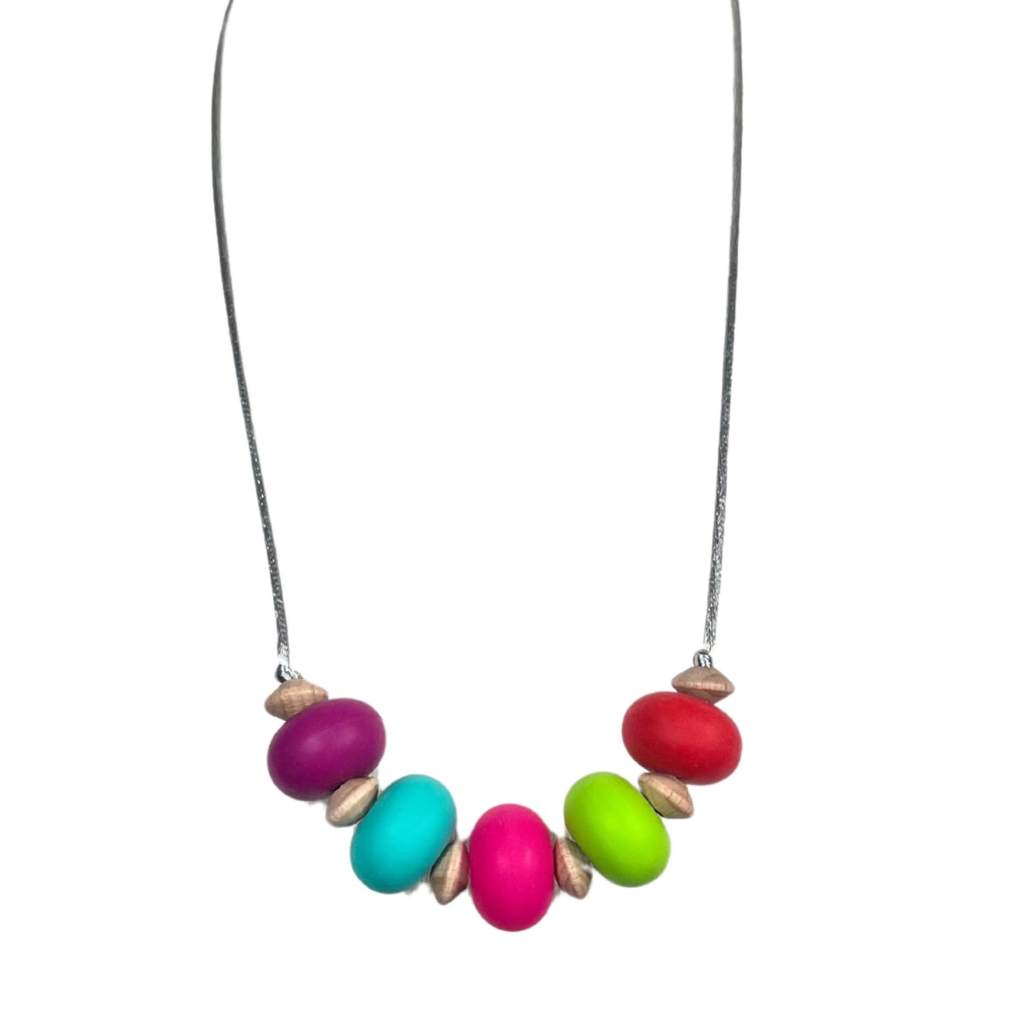 Bright Nursing teething necklace silicone beechwood | Beach Pebbles Ice Lolly image 1