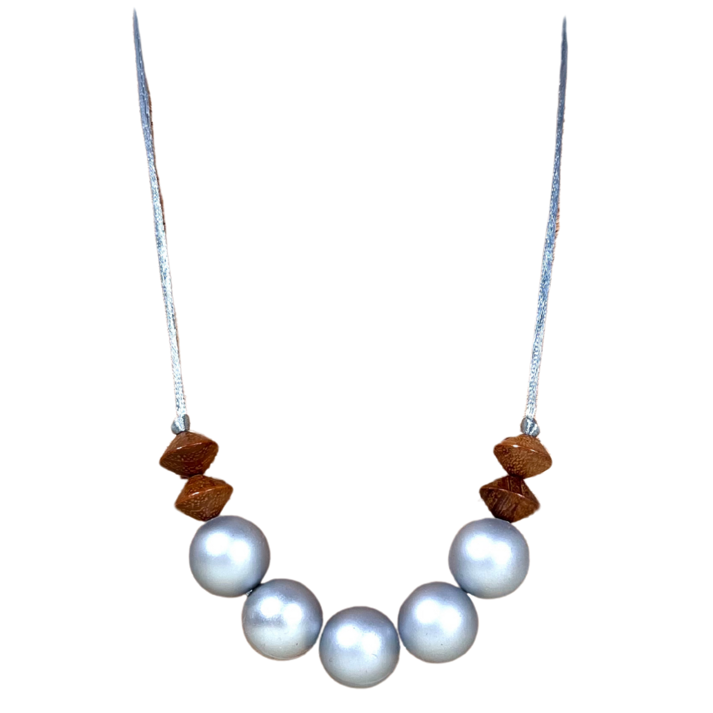 Nursing teething necklace silicone beechwood | Azaria Silver image 1
