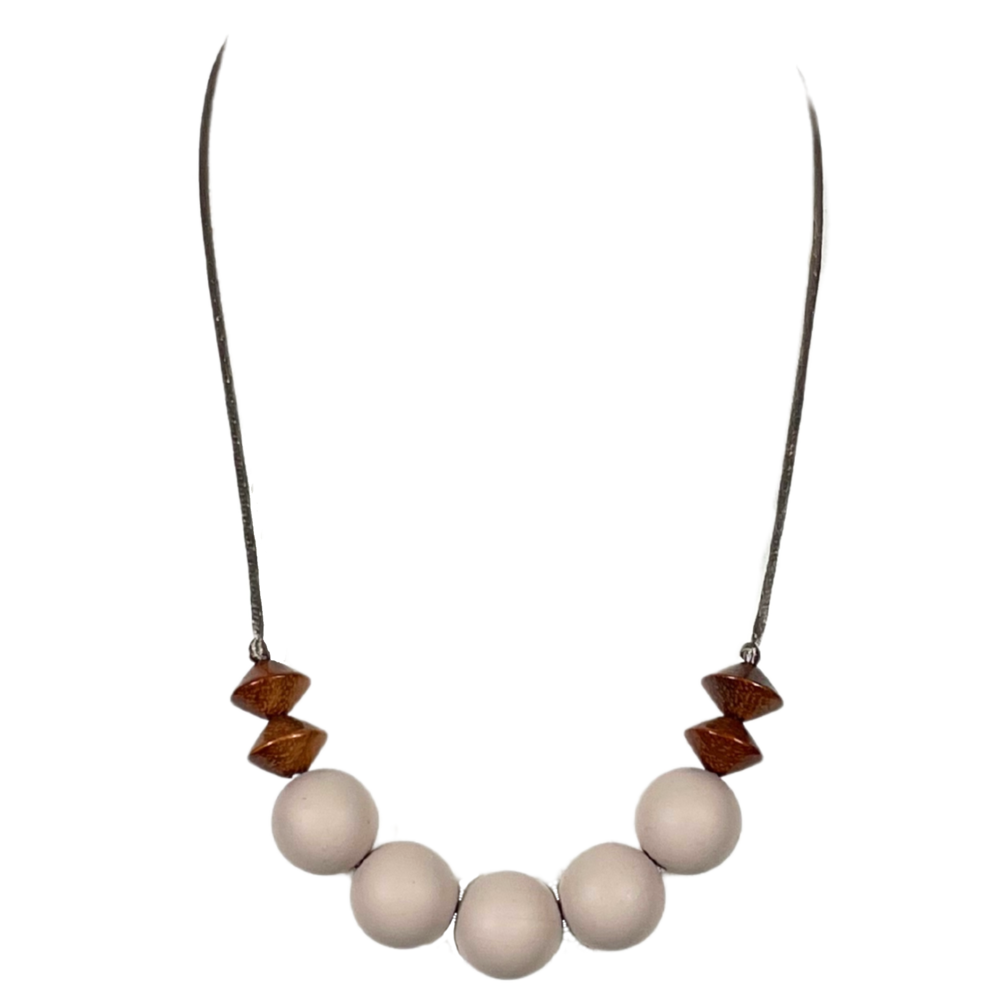 Nursing teething necklace silicone beechwood | Azaria Soft Clay image 1