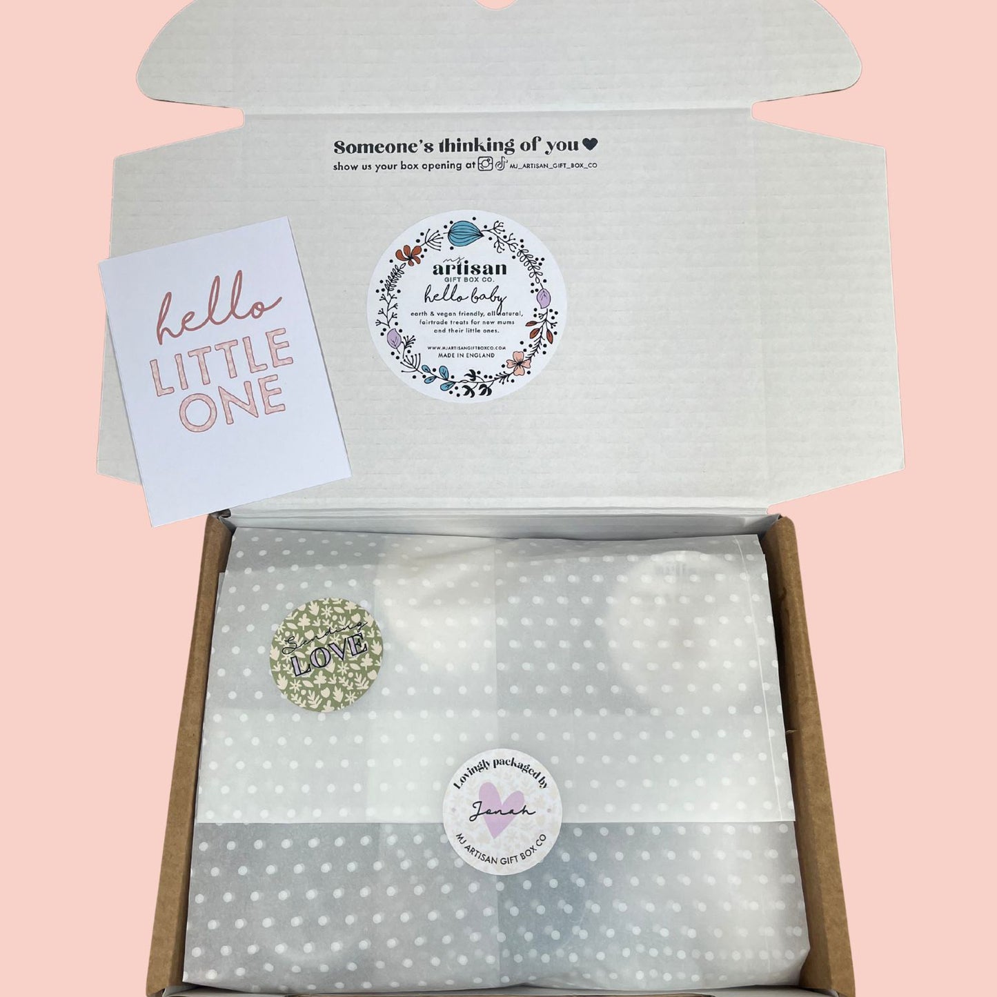 Babyshower gift Personalised new baby girl gift box pink