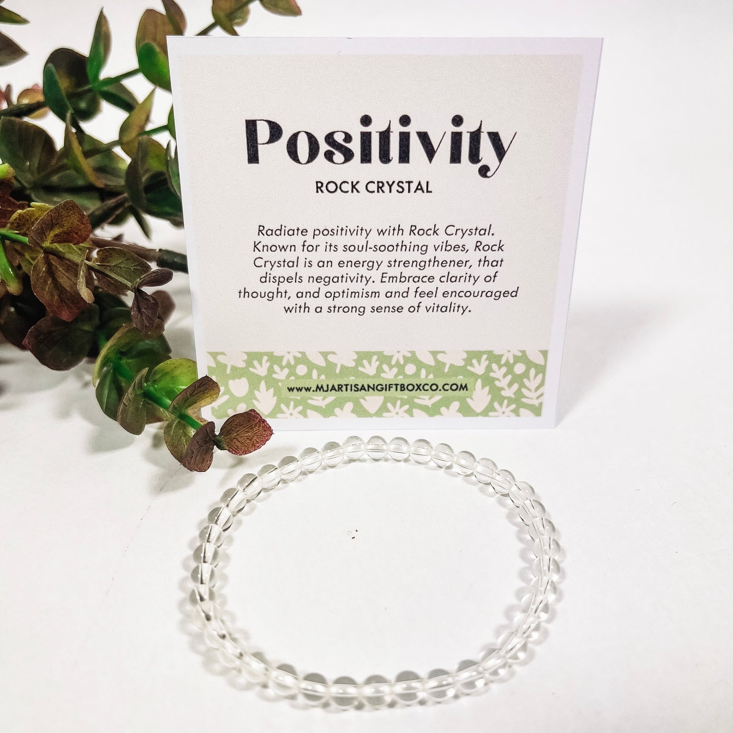 Gemstone beaded bracelet with card