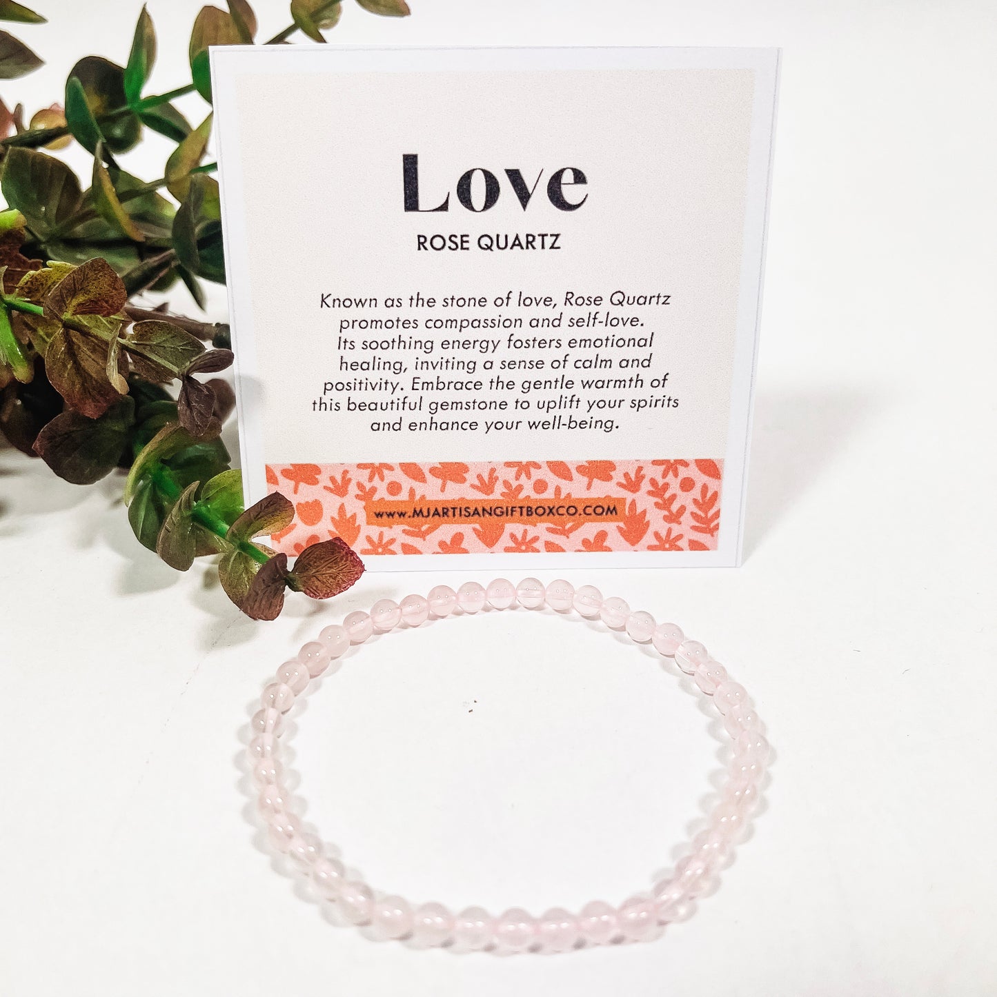 Gemstone beaded bracelet with card