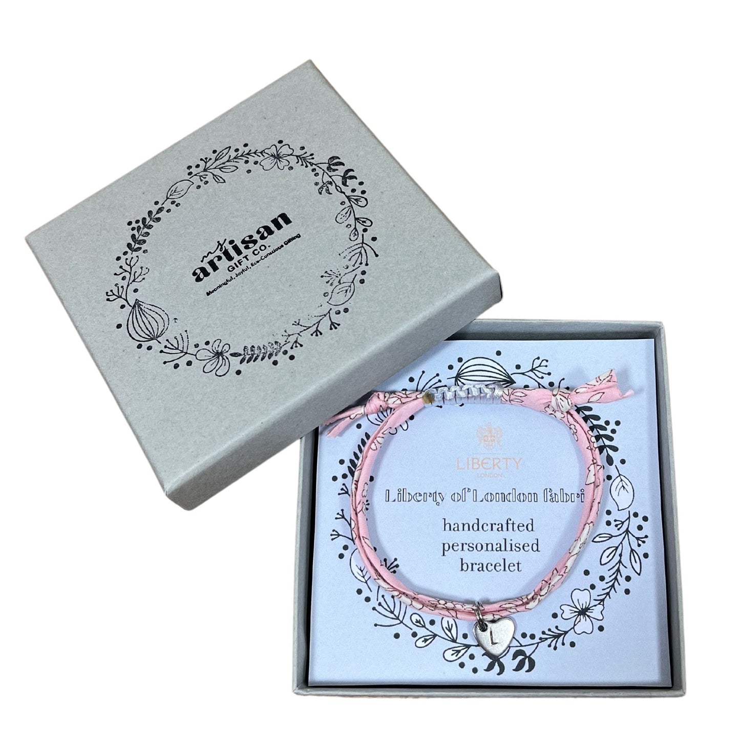 Liberty print bracelet personalised monogram- Hippy Flowers image 3