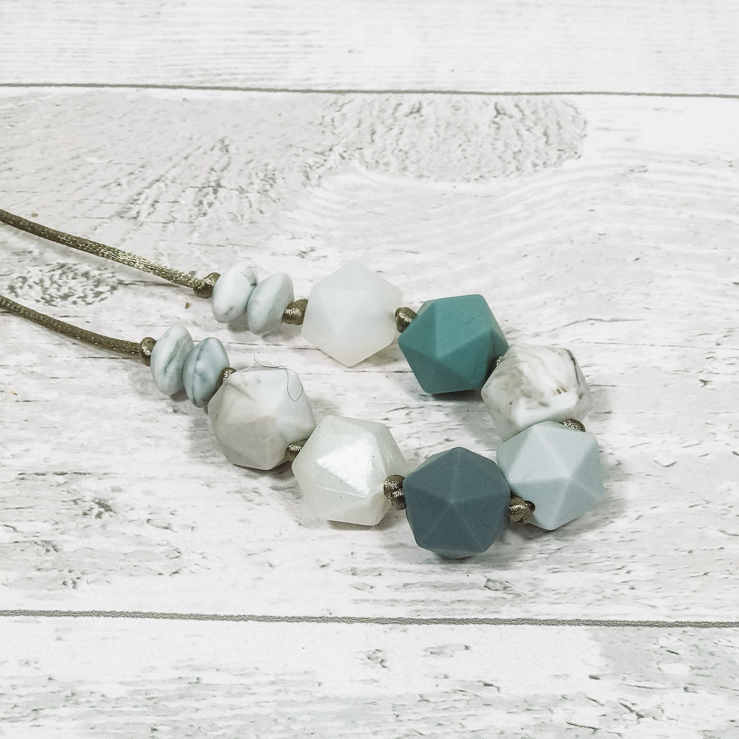 Teething fiddle necklace silicone | CHAKRA GRANITE grey | Mama Jewels image 1