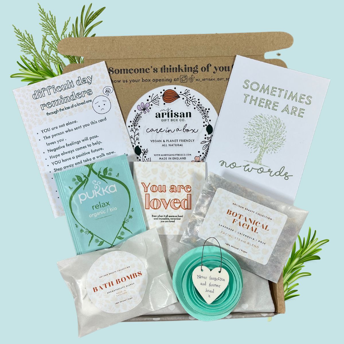 Thinking of you gift Care package | Letterbox postal eco gift | relax | Vegan image 0