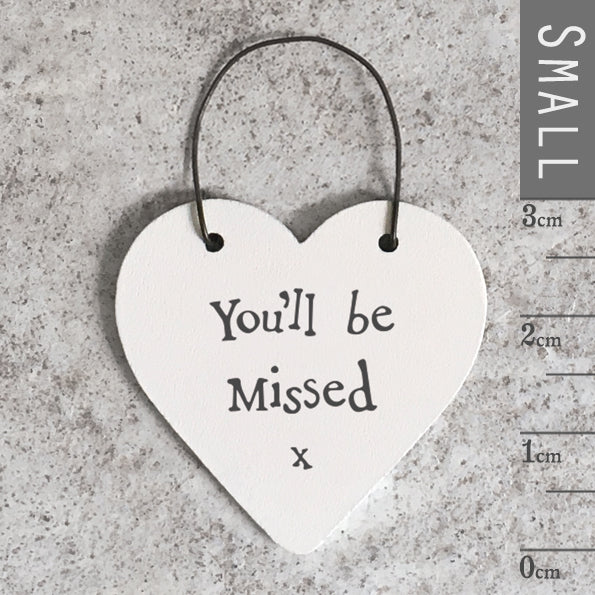 Wooden Message heart hangers
