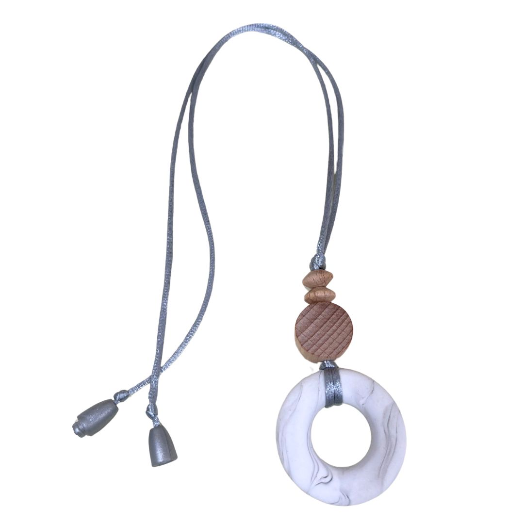 Silicone Teething ring necklace Marble grey | MILO image 3