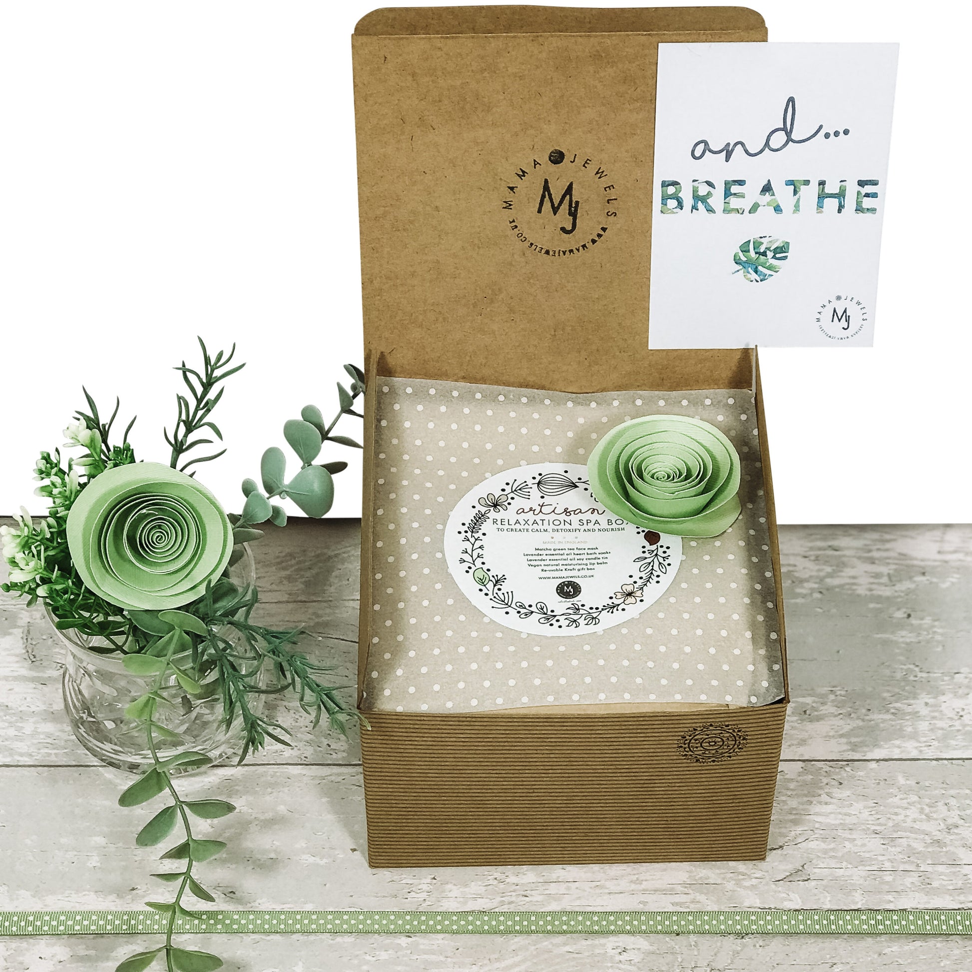 Relaxation Pregnancy Self Care spa box hamper | natural vegan wellness | Green image 1