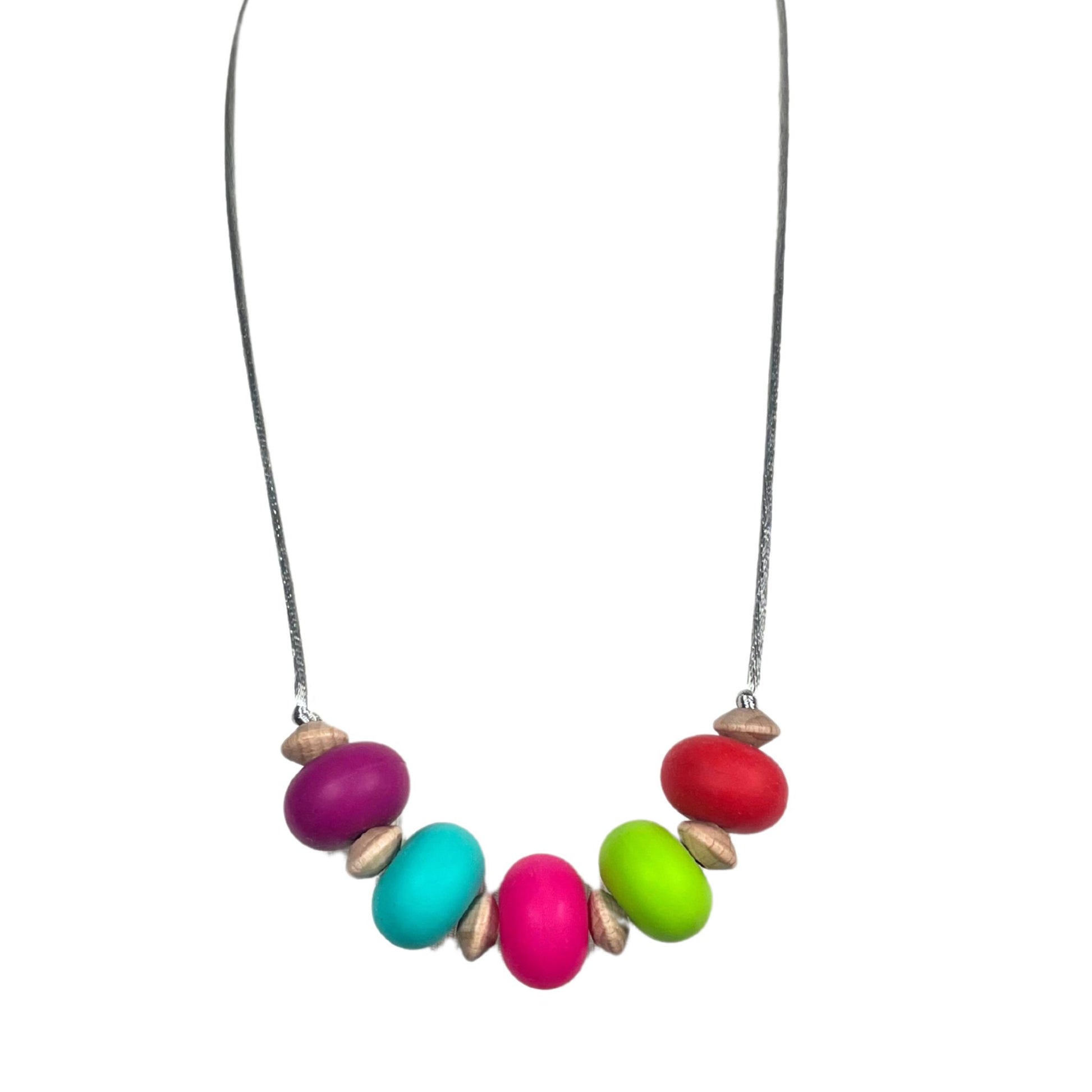 Bright Nursing teething necklace silicone beechwood | Beach Pebbles Ice Lolly image 1