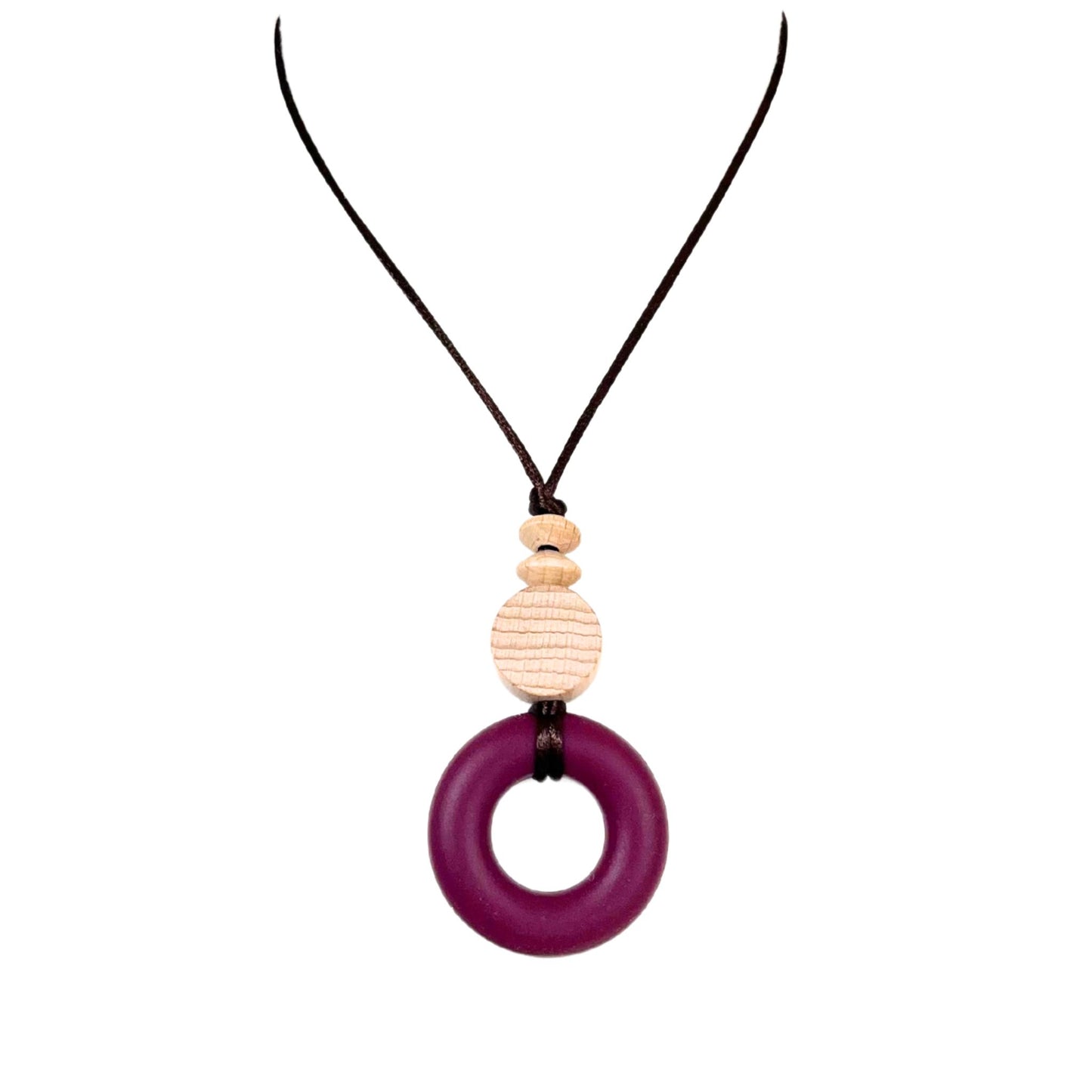 Mama Jewels Silicone Teething ring necklace Malbec red | MILO