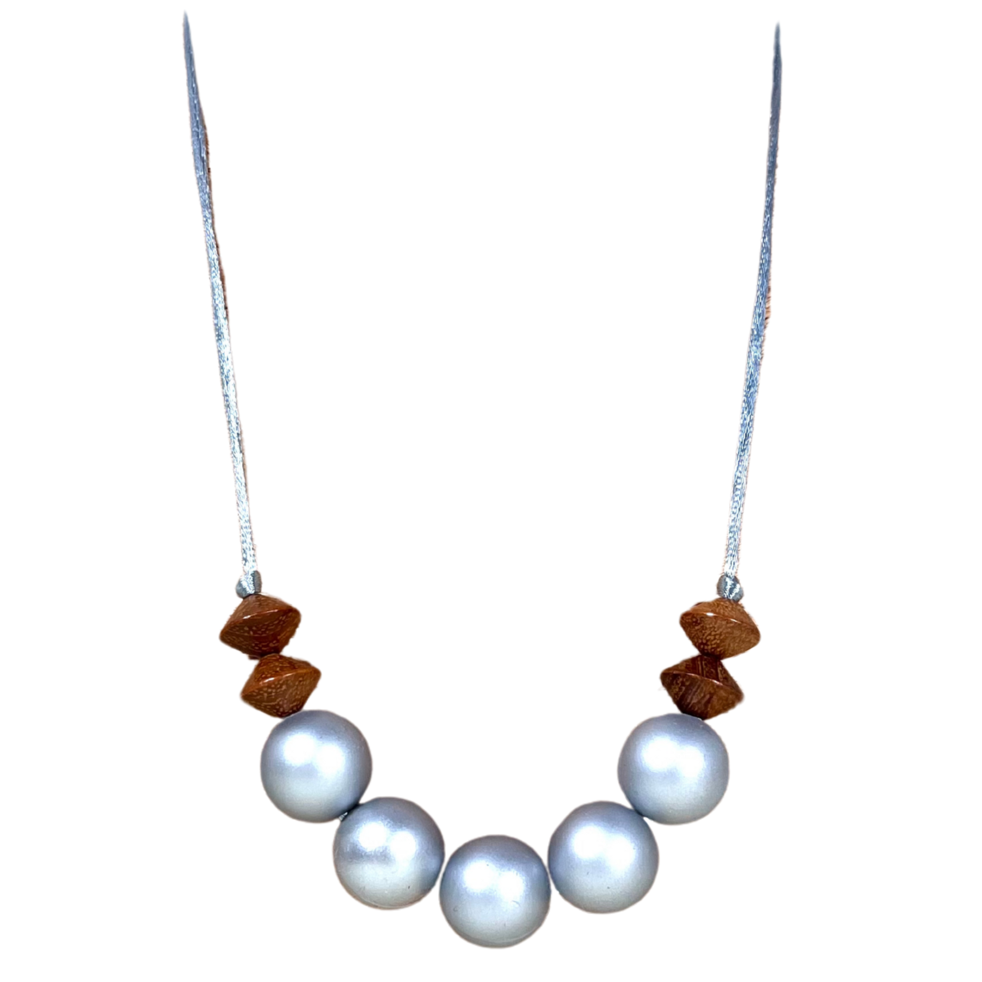 Nursing teething necklace silicone beechwood | Azaria Silver image 1
