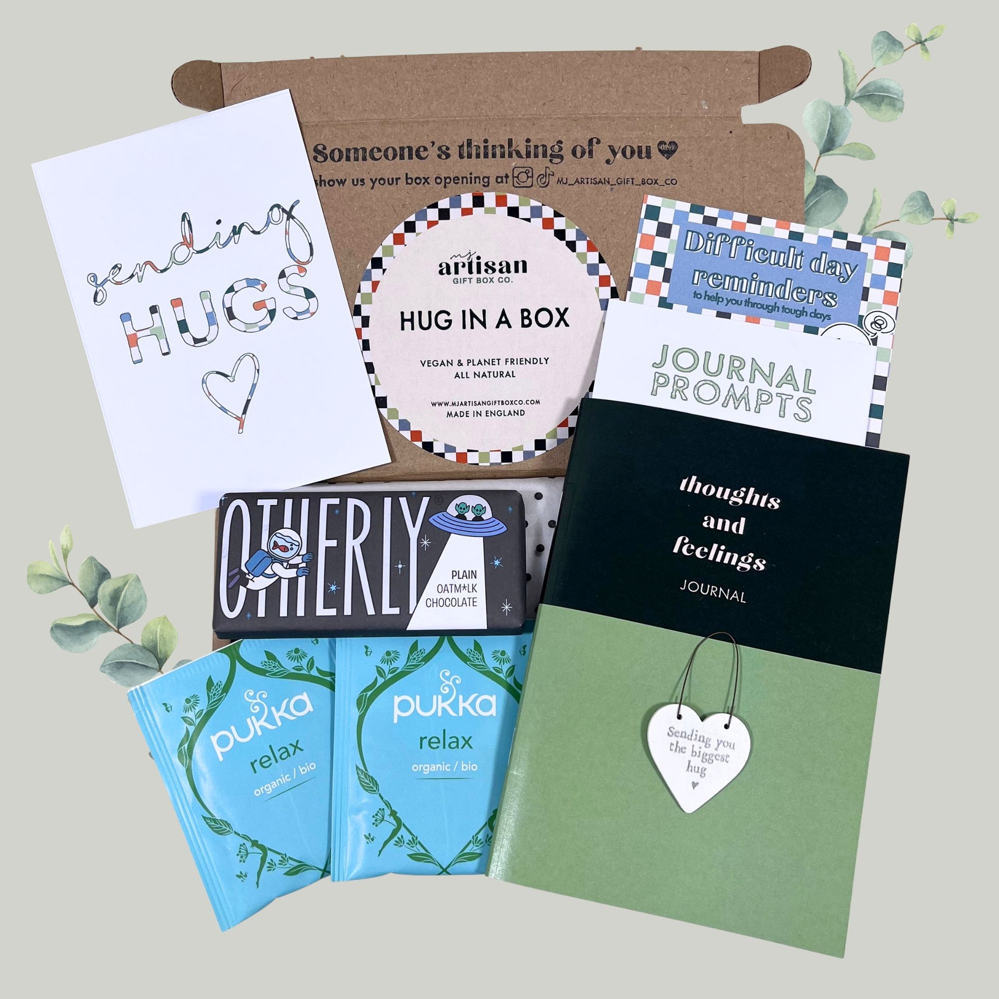 Hug in box for men | thinking of you care package green image 0