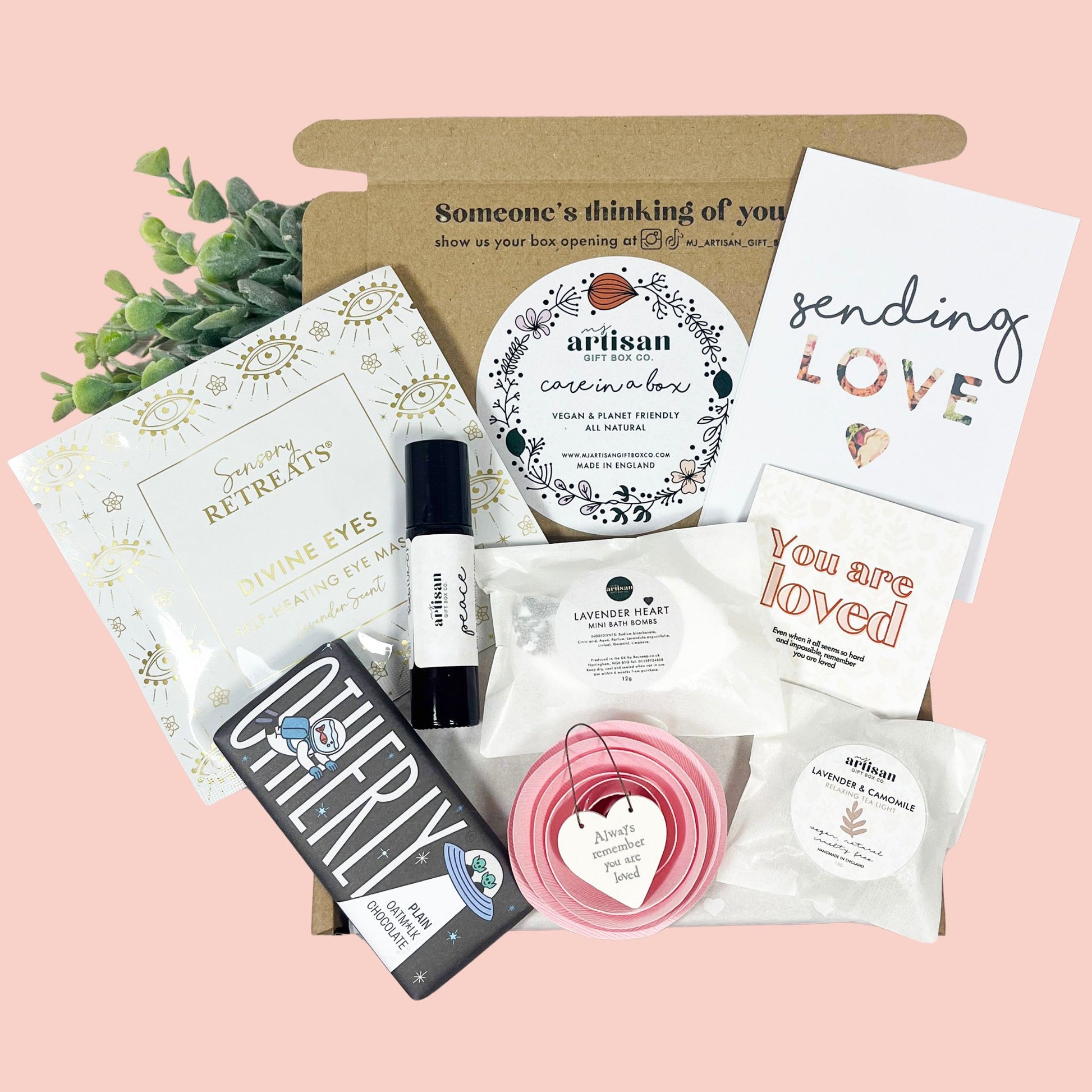 Sending love hug in a box care package letterbox postal gift | Vegan image 2