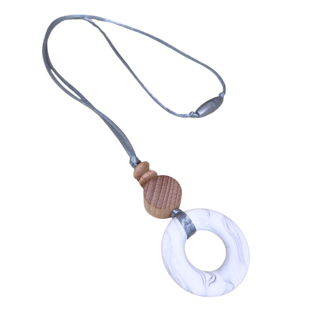Silicone Teething ring necklace Marble grey | MILO image 2