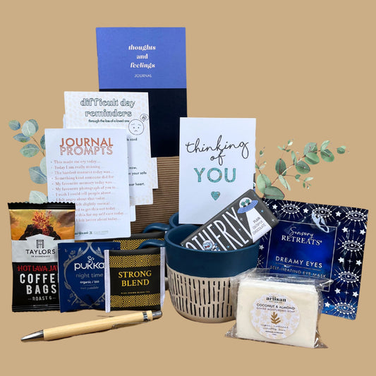 Sympathy gift for men him | hug in box, thinking of you | Journal image 0