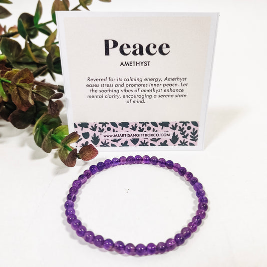 Gemstone beaded bracelet with card