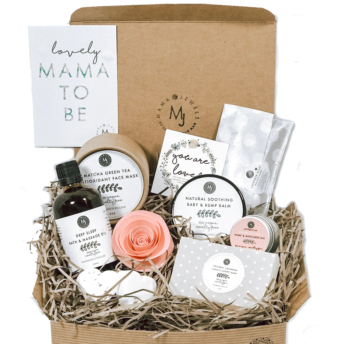 Christian New Mum Gift, Natural Vegan Mum to Be Gift Set | Pregnancy Self Care Pamper Hamper | Pink