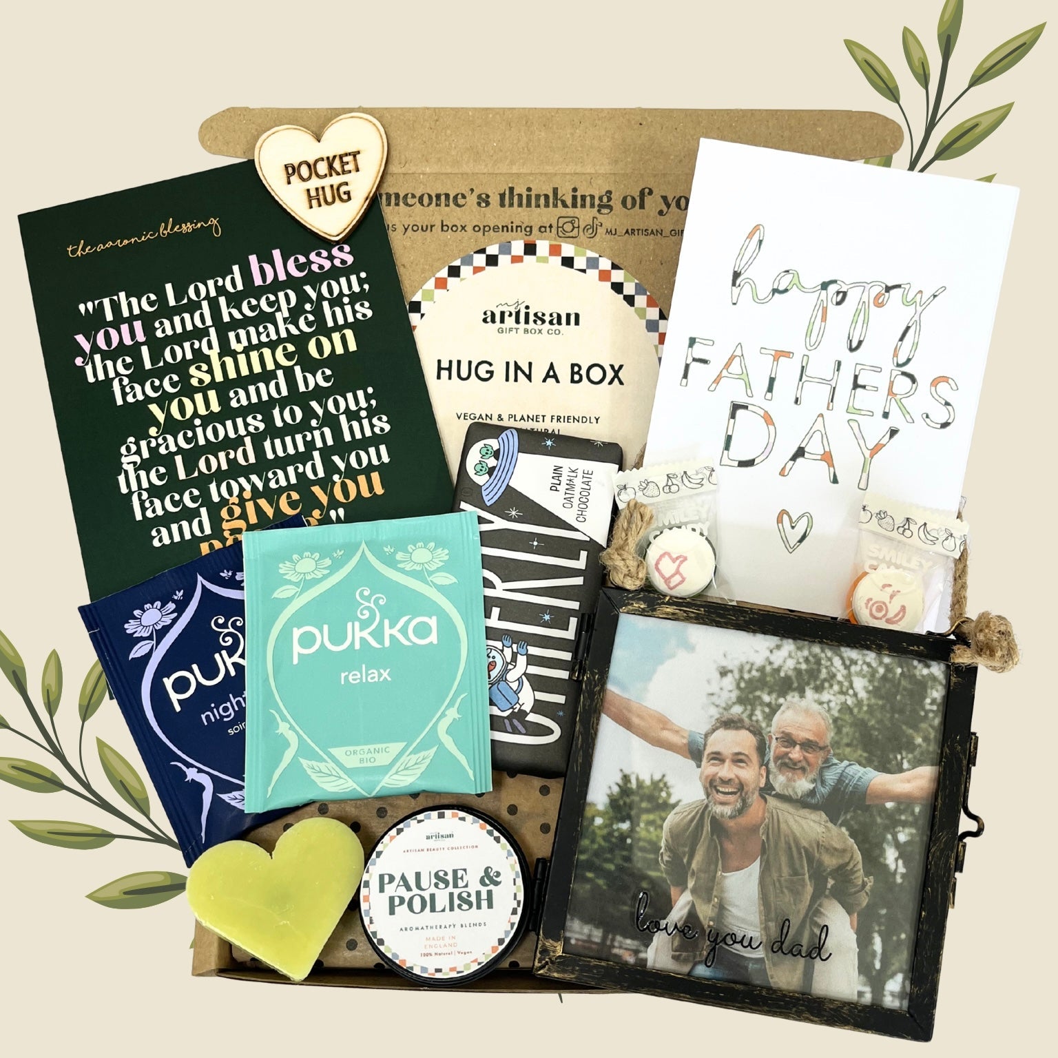 Christian Father’s day postal gift | photo frame | Hug in box Thinking of You - simple