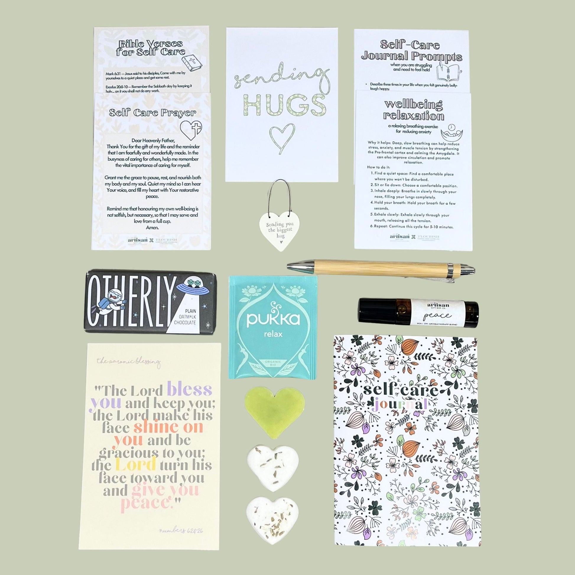 Christian Women’s Hug in a Box Thinking of You Self Care Gift - Green - simple