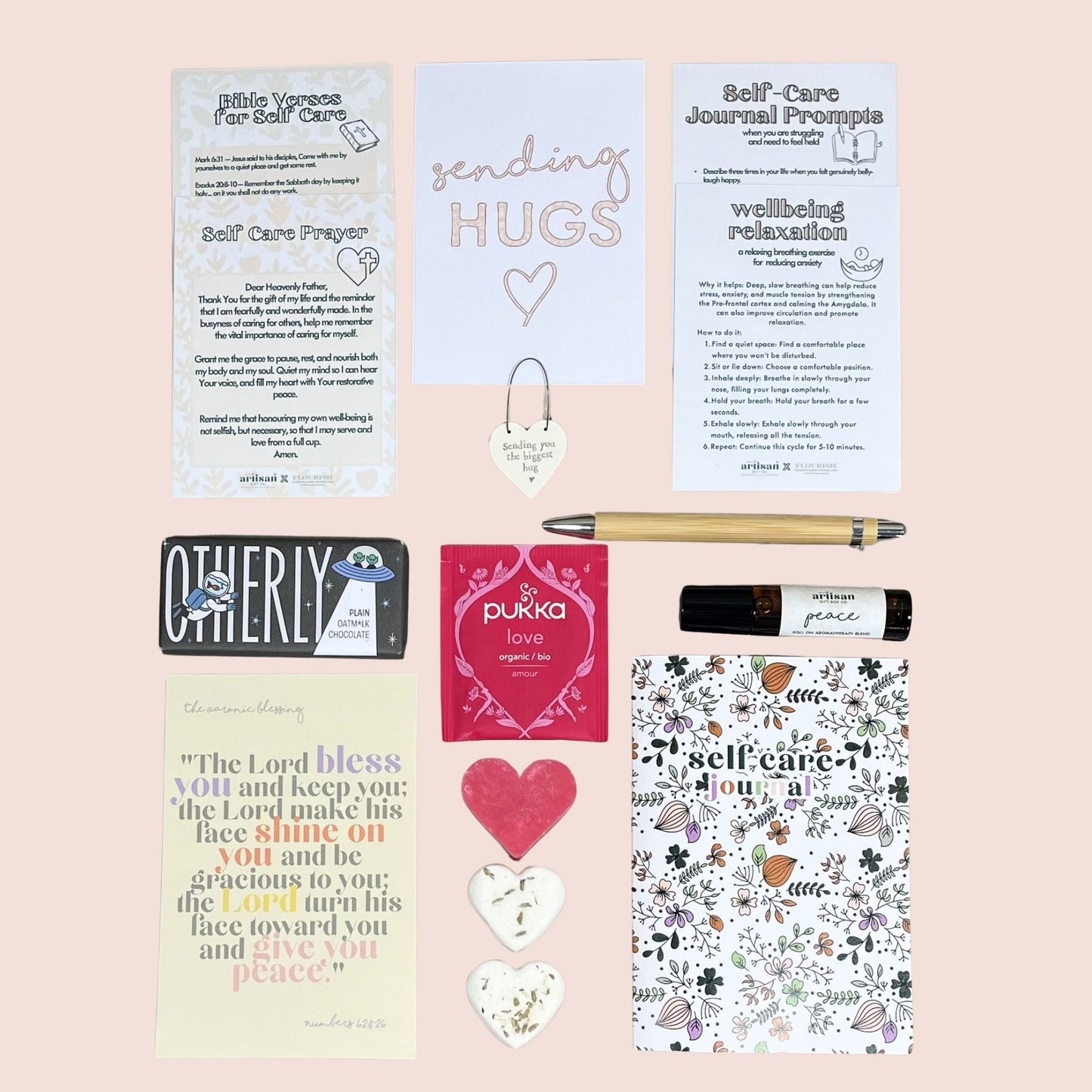 Christian Women’s Hug in a Box Thinking of You Self Care Gift - Pink - simple