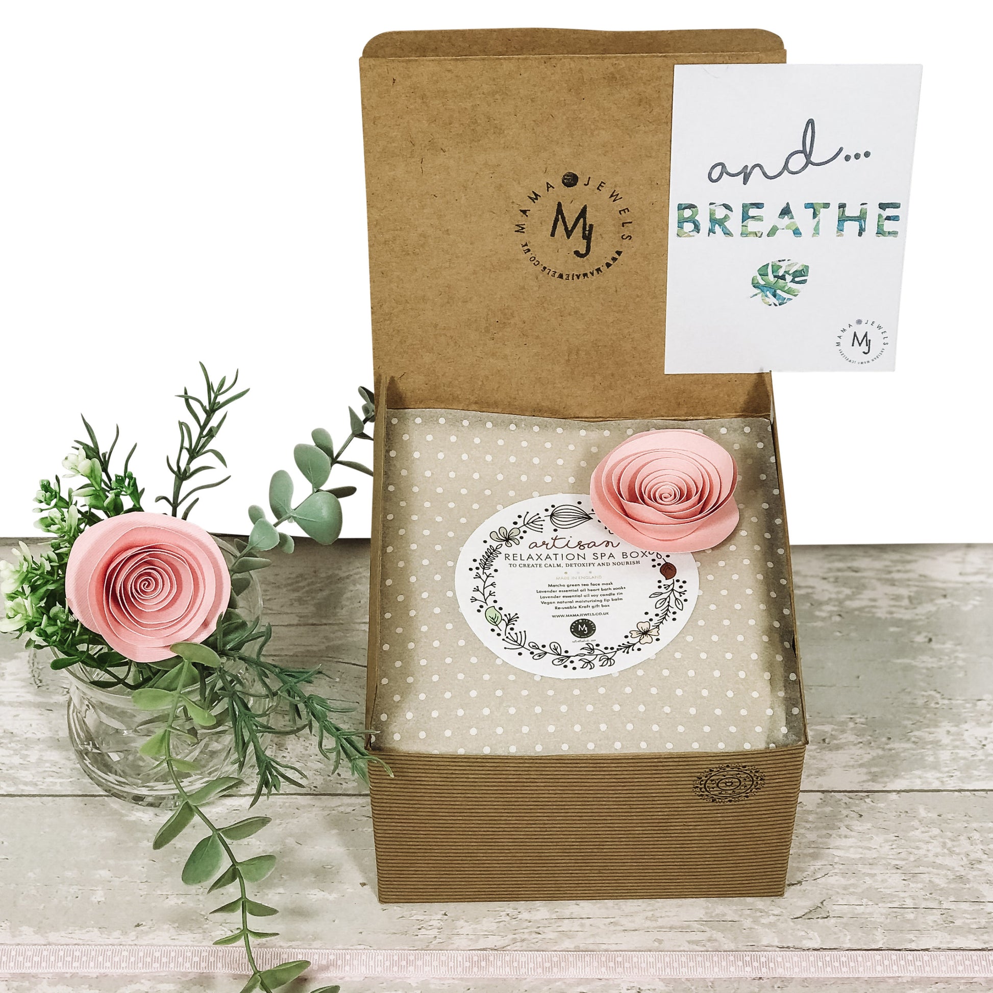 Relaxation Self Care spa gift box natural vegan wellness | Pink image 1