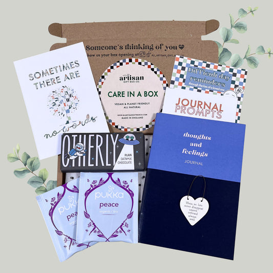 Sympathy gift for men him | hug in box | thinking of you care package blue image 0