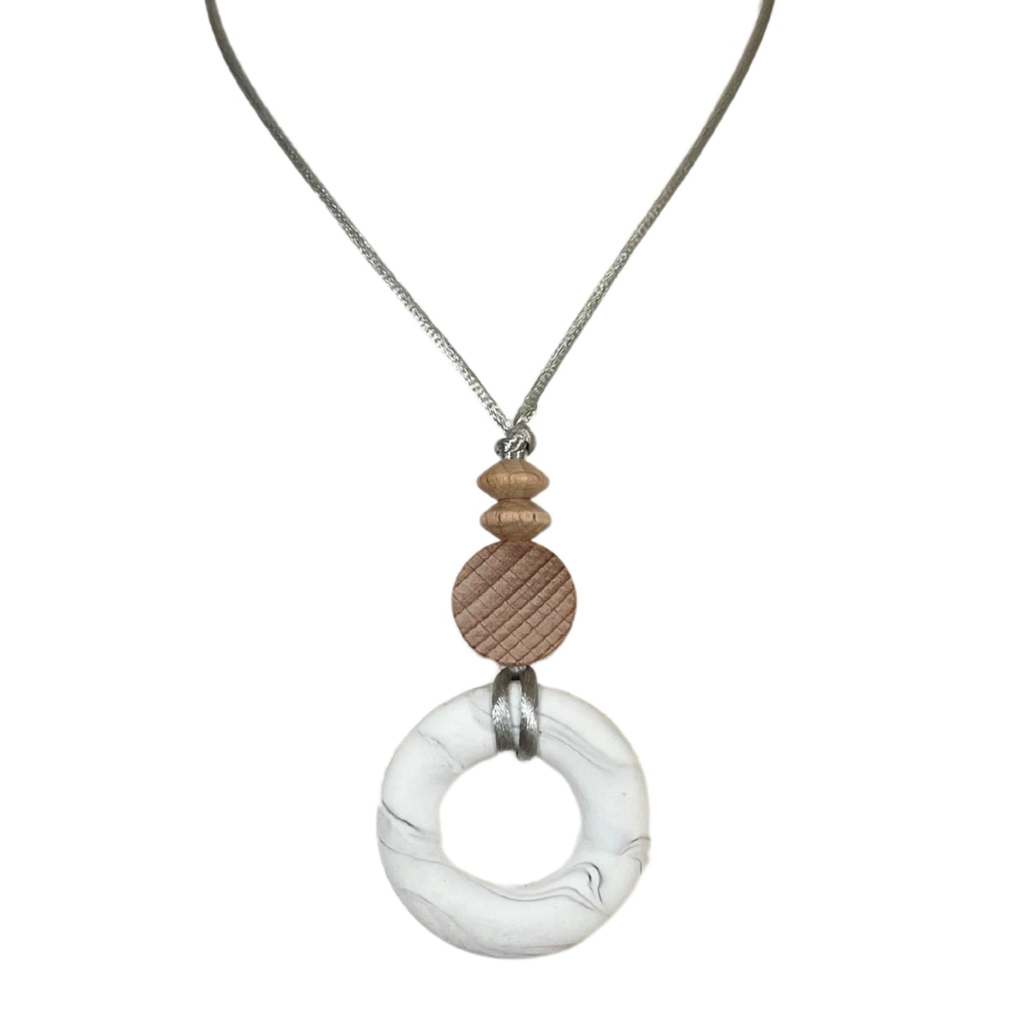 Silicone Teething ring necklace Marble grey | MILO image 4