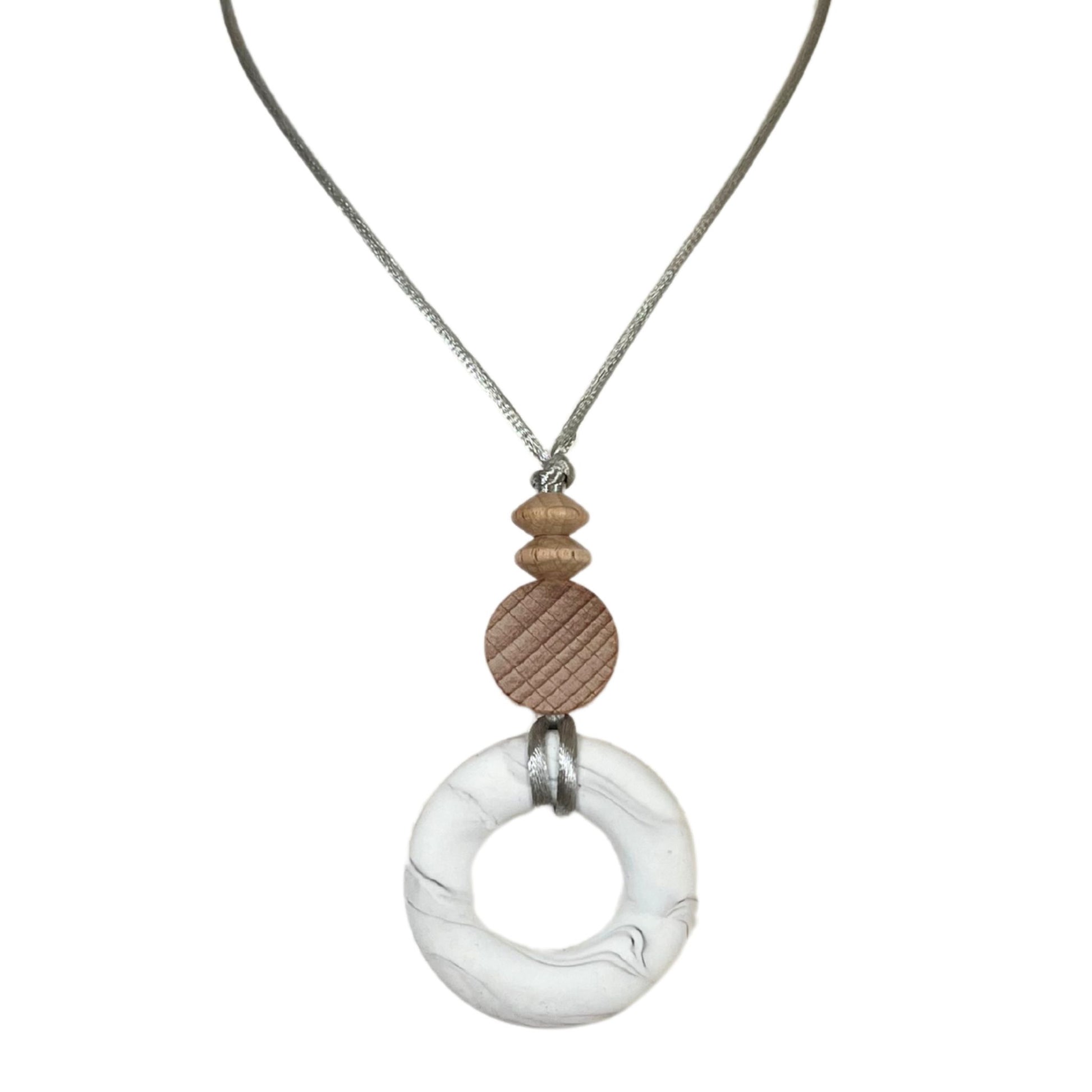 Silicone Teething ring necklace Marble grey | MILO image 4