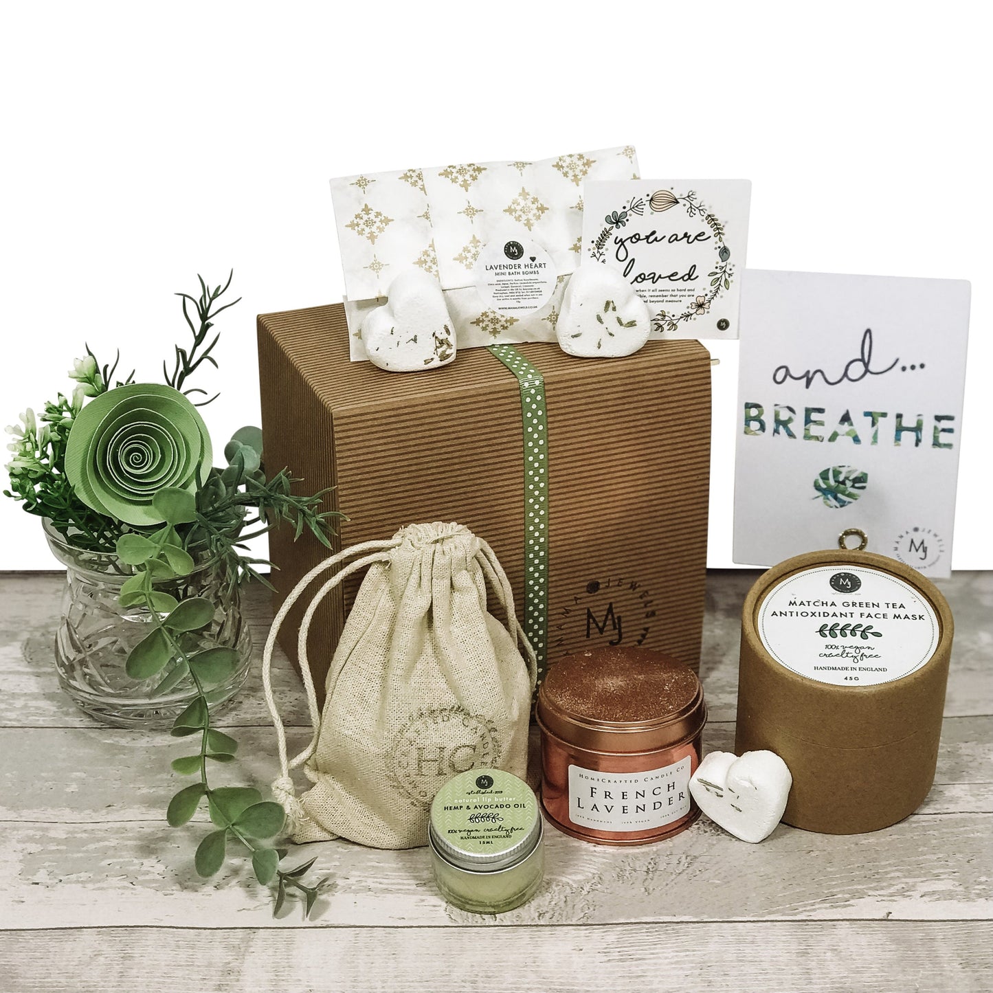 Relaxation Pregnancy Self Care spa box hamper | natural vegan wellness | Green image 0
