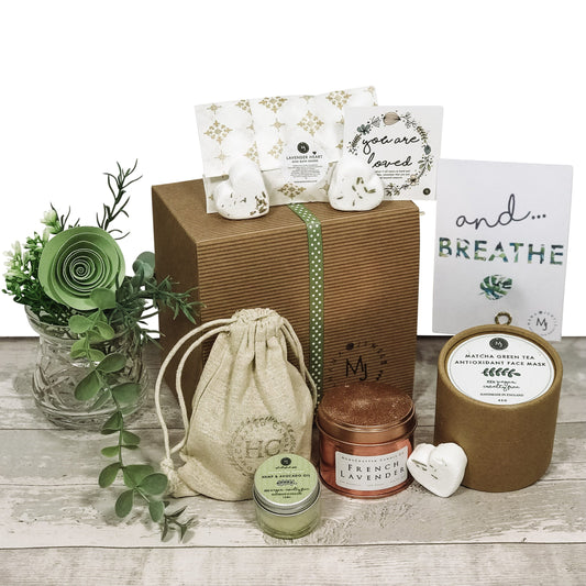 Relaxation Pregnancy Self Care spa box hamper | natural vegan wellness | Green image 0